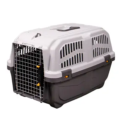 MPS переноска для собак и кошек SKUDO с металлической дверцей с замком серая