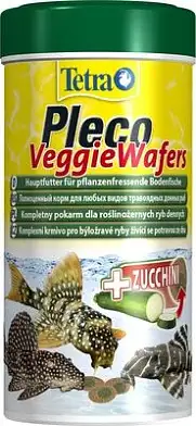 Tetra Pleco Veggie Wafers корм для всех видов травоядных донных рыб, пластины