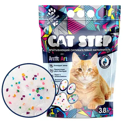 Cat Step Arctic Art наполнитель для кошек впитывающий силикагелевый 