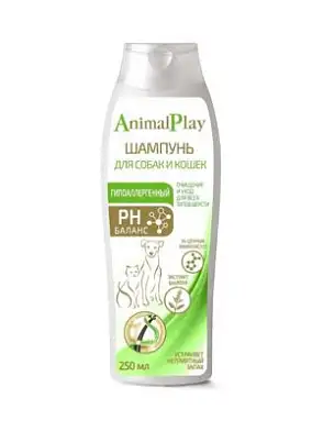 Animal Play шампунь гипоаллергенный с аминокислотами и экстрактом шалфея для собак и кошек